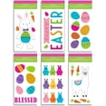 thumbnail image 1 of Easter Window Gel Clings - Pack of 6 Sheets of Easter Window Sticker Decorations with Llama, Easter, Bunny, Eggs and More!, 1 of 1