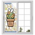thumbnail image 1 of Easter Window Privacy Film, Bunny Ears Spring Yellow Flowers Potted Plant Pastoral Static Cling UV Sun Blocking Heat Control Window Tint Day and Night, Non-Adhesive One Way Privacy Cover 23.6''x59'', 1 of 7