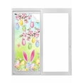 thumbnail image 1 of Easter Window Privacy Film, Spring Bunny Colorful Rabbit Eggs Butterfly Blue Green Static Cling UV Sun Blocking Tint Film Heat Control Windows Films for Bedroom Bathroom, Window Stickers 29.5"x78.7", 1 of 7