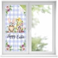 thumbnail image 1 of Easter Window Privacy Film,Watercolor Gnomes Eggs Daisy Flower Light Purple Plaid Static Cling UV Sun Blocking Heat Control Window Tint Day and Night,Non-Adhesive One Way Privacy Cover 19.6''x39.3'', 1 of 7