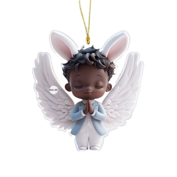 Easter Winged Angel Acrylic Pendant - Cute Car Rearview Mirror Ornament Spring Hanging Decoration for Auto Interior Home Wall Nursery Backpack Charm Holiday Gift