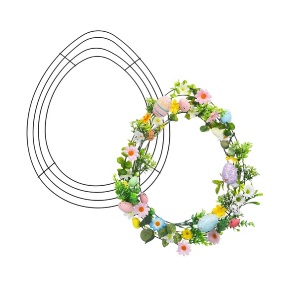 Easter Wire Wreath Frame, Rabbit/Bee/Heart Wreath Frames 16 Inch Metal Garland DIY Craft Egg Rabbit Mental Form for Easter Indoor Outdoor Porch Wall Flower Garland Decor