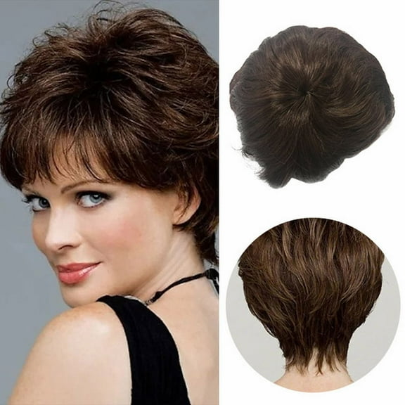 Easter Women'S Short Fluffy Wig, Light Brown - Wig Women'S Short Hair Fluffy Fashion Border Short Curly Hair High Temperature Silk Head Cover B High Temperature Wire Wig St. Patrick'S Day, Wedding,