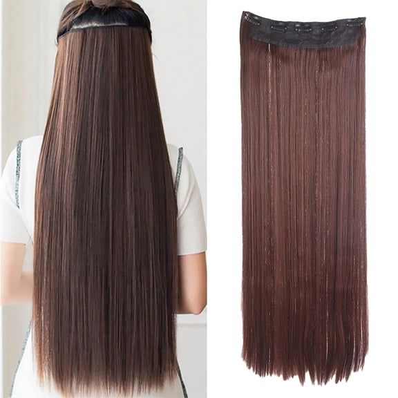 Easter Women'S U‑Clip Hair Extensions, Long Straight - Hair Extensions for Wig Women Hair Pieces U Shaped Wig Pieces Simulate Hair Straight Hair Pieces Traceless Long Straight Hair Black High Temper