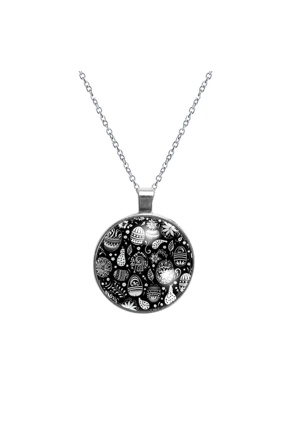 Easter Women's Glass Design Circular Pendant Necklace - Sparkle and Shine with this Elegant Necklace