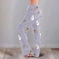 thumbnail image 1 of Easter Women's Pajama Elastic Waist Bunny Rabbit Easter Egg Print Lounge Pants Drawstring Cute Loungewear Wide Leg Sleep Festival with Pockets Pants, #52 Gray XXL, 1 of 5