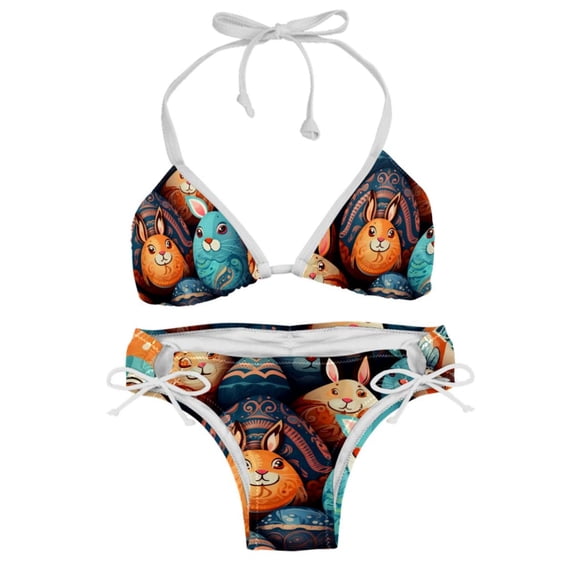 Easter Women's Swimsuit Bikini Set, Detachable Sponge, Adjustable Strap, Two-Pack, Beach & Pool Ready