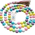 thumbnail image 1 of Easter Wood Bead Garland with Tassels Farmhouse Rustic Spring Beads Garland Natural Holiday Garland Prayer Boho Beads Shelf Wall Hanging Home Decor, 1 of 6
