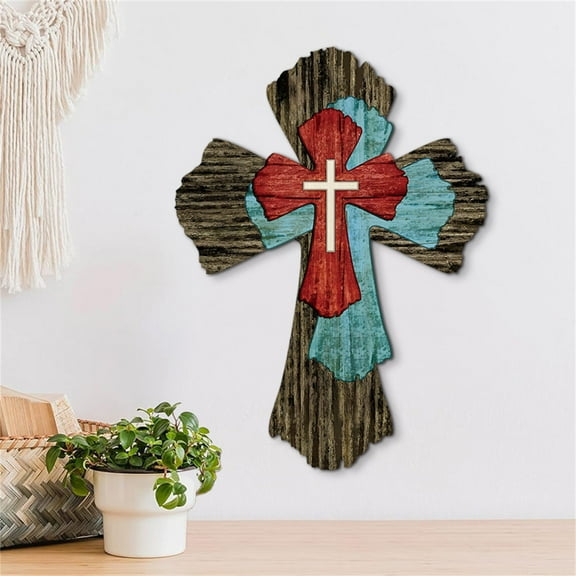 Easter Wood Sign Pendant - Rustic Wooden Wall Decor, Farmhouse Style - Versatile Hanging for Wall, Door or Ceiling, Durable & Reusable