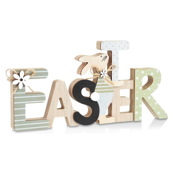 Easter Wooden Alphabet Ornament, Kids' Home Decor, Unique Craft for Cozy Spring Atmosphere, Durable Wood Craft for Easter