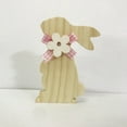 thumbnail image 1 of Easter Wooden Bunny Desktop Decor, 2-Pack Standing Rabbit Figurines With Ribbon & Flower Accents, Easter Tabletop Ornament For Home Office Shelf Decor, 1 of 5