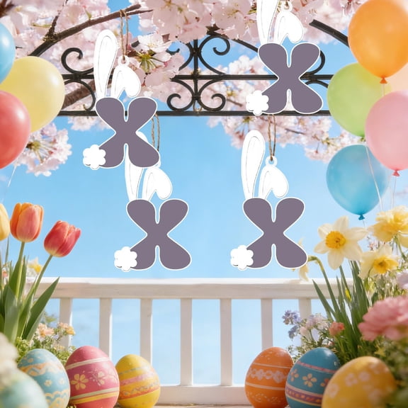 Easter Wooden Bunny Ear Letter Ornament, Spring Holiday Alphabet Tabletop Decor Sign, Rustic Bunny Ear Word Decoration For Home Shelves Mantels Party Displays And Seasonal Indoor Accents