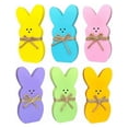 thumbnail image 1 of Easter Wooden Bunny Easter Decorations - Easter Wooden Table Centerpieces with Hemp Rope - 1PCS-6PCS Easter Spring Peeps Tiered Tray Decor Rabbit Shape Tabletop Decoration for The Home Office Tables, 1 of 11
