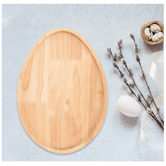 Easter Wooden Bunny Serving Tray: Charcuterie Board Reusable Bunny Platter for Food Decorative Wooden Plate Funny Spring Party Tray (D)
