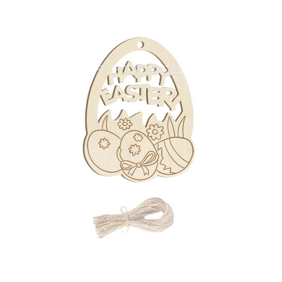 Easter Wooden Chip Hanging Decorations, Wooden Eggs, Hand-Painted DIY Wooden Chips for Kids, Baby Doodles Home and Nursery Decor, Small Household Items