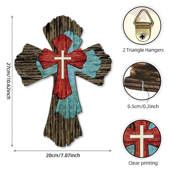 Easter Wooden Cross Door Plaque - Spring Decorations Easter Decorations Hanging Egg Carrot Themed Home Doorplate Holiday Wall Decor (Green C)