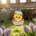 thumbnail image 1 of Easter Wooden Hanging Decorations with Rabbit Chick Egg Motifs for Home Spring Party Decoration, Size Range 11.10x8.46in to 11.02x6.69in, 1 of 6