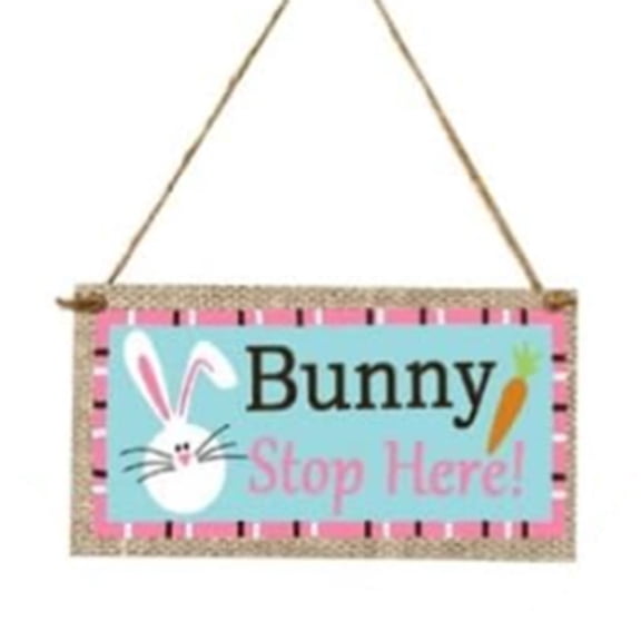 Easter Wooden Hanging Plaque Hand Painted Festive Wall Door Sign Board for Spring Home Tabletop Decor Happy Easter Wood Decorations Wooden Welcome Sign for Easter Bunny Egg Hunt Party