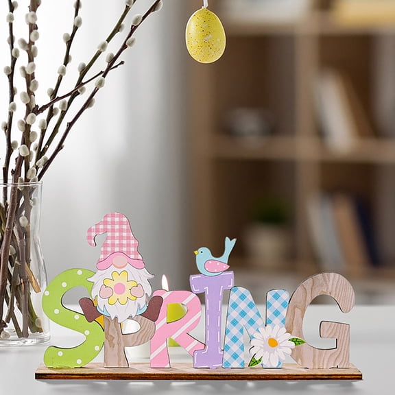 Easter Wooden Letter A Decoration Ornament, Handcrafted Alphabet Sign (5 Inch Tall) For Easter Home Office Display - Crafted From Natural Wood, Standable Wooden Ornament With