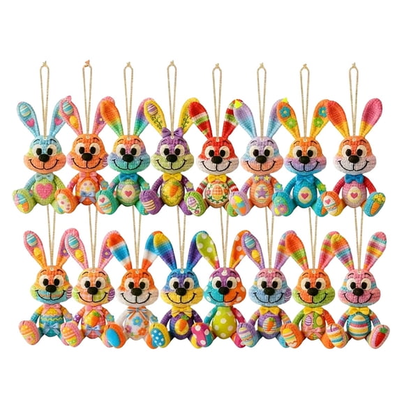 Easter Wooden Pendant Decoration Set Featuring Cute 2D Rabbit Designs For Festive Garden Party Ornaments
