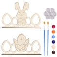 thumbnail image 1 of Easter Wooden Picture Frame Set - 4 Pack Unfinished Blank Wooden Sign Decor for Painting, DIY Easter Craft Kits with Hemp Rope, Home Holiday Ornaments & Party Decorations (9.8x6.1 in), 1 of 6