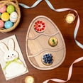 thumbnail image 1 of Easter Wooden Serving Tray with Dividers, Rabbit & Carrot Shaped Snack Platter for Ba-by Food, Fruit, Desserts, Party, 1 of 5