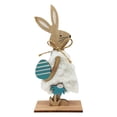 thumbnail image 1 of Easter Wooden Sign Party Decorations for Home, Farmhouse Easter Table Decor Bunny with Pompom Ball for Tiered Tray Tabletop Shelf Mantel Party Outdoor Indoor, 1 of 8