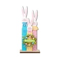 thumbnail image 1 of Easter Wooden Tabletop Decorations – Bunny, Chick & Egg Party Ornaments for Spring Venue Setup – Handcrafted Solid Wood Figurines with Foldable Design, 1 of 5