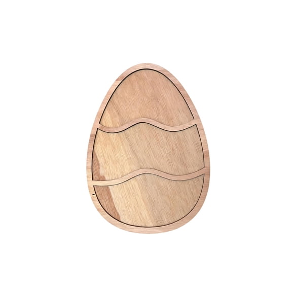 Easter Wooden Tray, Easter Charcuterie Board, for Snacks, Fruits, Festival Parties, Rustic Farmhouse Decor (Egg Shape)
