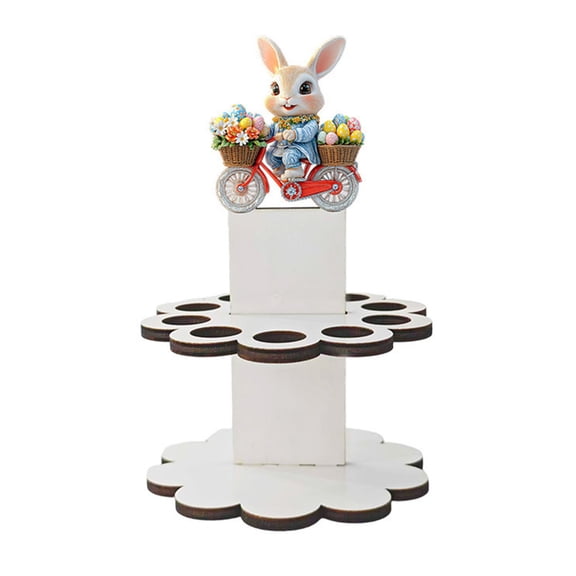Easter Wooden Wallet Ornament Egg Storage Display Stand Rabbit Theme Desktop Decor for Home office Party Supplies Spring Holiday Tabletop Display Festival Atmosphere Arrangement Props