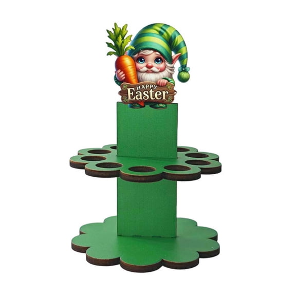 Easter Wooden Wallet Ornament Egg Storage Display Stand Rabbit Theme Desktop Decor for Home office Party Supplies Spring Holiday Tabletop Display Festival Atmosphere Arrangement Props