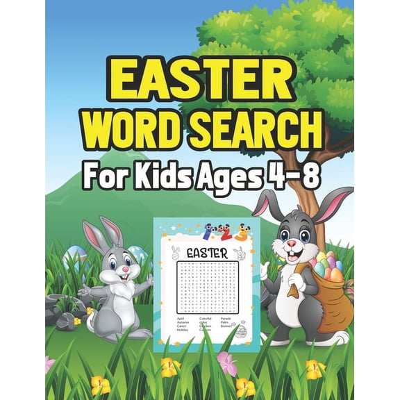 Easter Word Search For Kids Ages 4-8: Happy And Fun Easy Easter Word Search Activity Book For Kids - Easter Day Word Searches for Children, Toddler and Preschool Kids (Paperback)(Large Print)