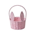 thumbnail image 1 of Easter Woven Bunny Basket Long Ears Storage Tote, Iron Frame 10.24 x 7.87 x 6.3 in Kids Egg-Hunt Bag, Multi-Color Tabletop Organizer for Snacks, Toys & Gifts, 1 of 7
