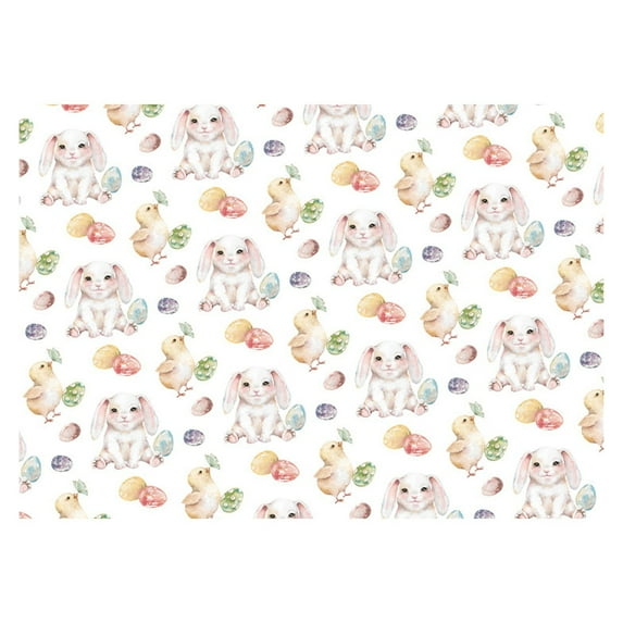 Easter Wrapping Paper with Hand-Painted Egg & Bunny Design, Foldable Sheets for Holiday Gift Baskets Boxes (20X28 Inch), Easter Wrapping Paper Bunny Eggs, G Spring Holiday Gift Wrap Sheets