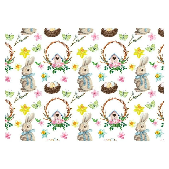 Easter Wrapping Paper- Holiday Gift Wrap with Egg, Easter Wrapping Paper, Holiday Wrap With Egg, Bunny 20x28 Inches 1PC Foldable Sheets Easy