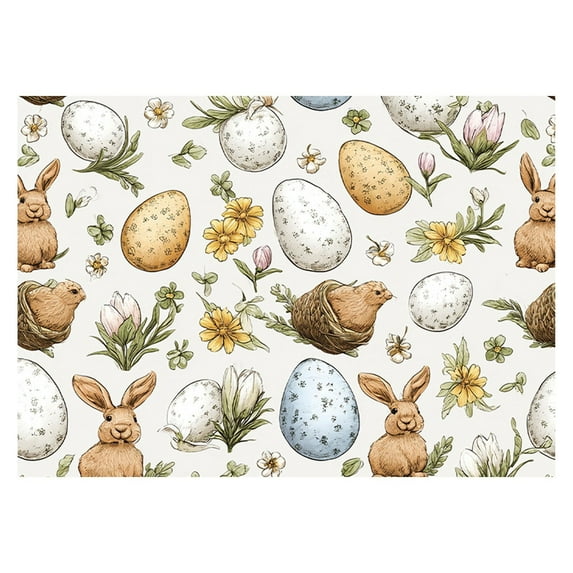 Easter Wrapping Paper Sheets - Holiday Gift Wrap with Egg and Bunny Design, 20x28 Inches Foldable Paper for Easter Baskets, Crafts, Party Decor