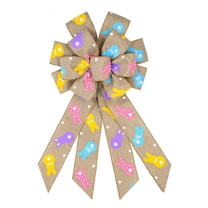 Easter Wreath Bows, Easter Bunny Bows, Festive Linen Bow Decorations, Suitable For Wreaths, Walls, Indoor And Outdoor Easter Decor（A）