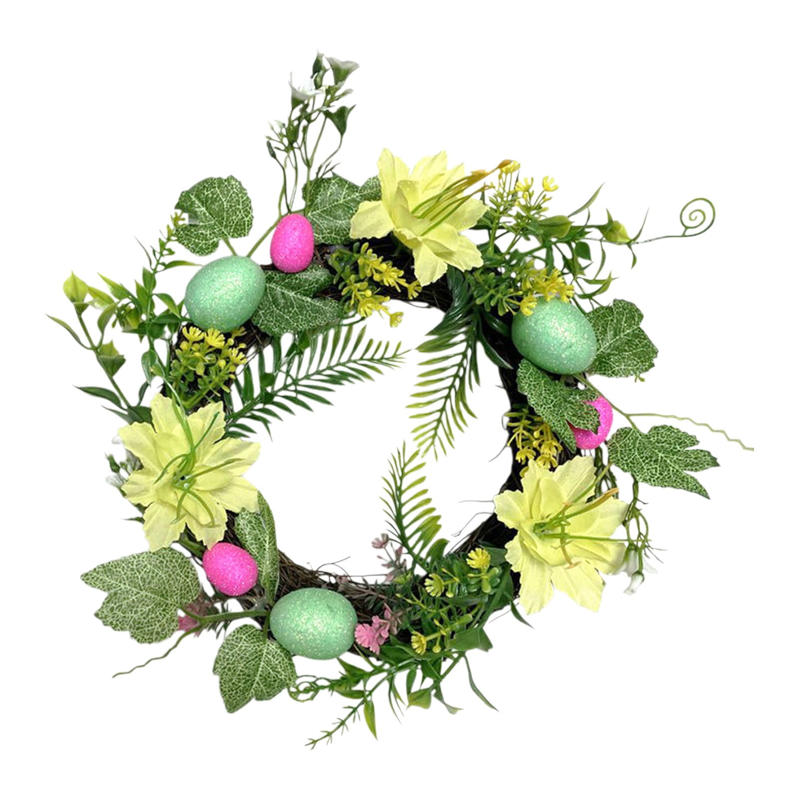 Easter Wreath Decorations Flower Garlands Hanging Decor for Spring ...