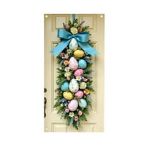 Easter Wreath Door Flag Door Hanging Door Cover Decoration Spring Easter Decor For Front Door Festive