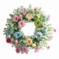 thumbnail image 1 of Easter Wreath for Front Door 15 Inch, Colorful Spring Wreath Artificial with Eggs and Flowers, Farmhouse Decor for Spring Easter Holiday Home, Outdoor Wall Window Door Decor Wreath Decoration, 1 of 5