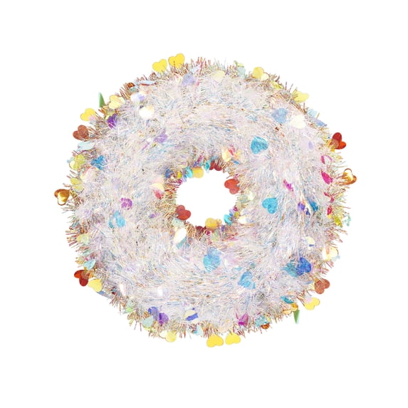 Easter Wreath Multicolor, Spring Door Wreath for Front Door, Plastic Decorative Wreath for Wall, Easter Home Decor Indoor Party Decoration, 15.75 Inch