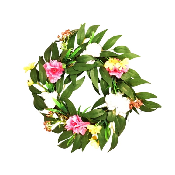 Easter Wreath with Speckled Eggs, Spring Artificial Bird Nest Door Wreath for Front Door, 12 Inch Faux Greenery Round Wreath for Wall Window Home Easter Decoration