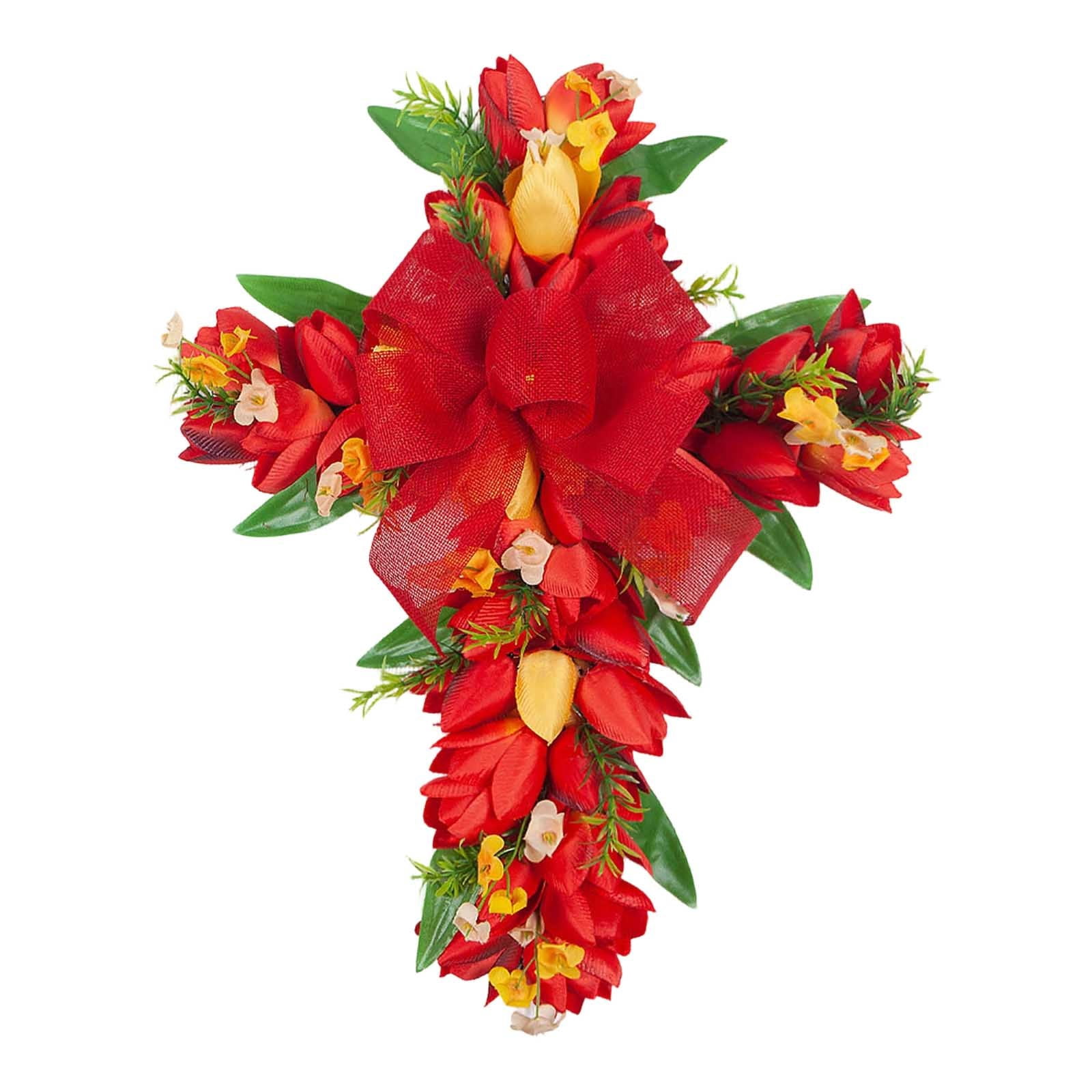 Easter Wreath With Bow Front Door Wall Hanging Arrangement For Home ...