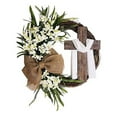 thumbnail image 1 of Easter Wreath with Wooden Cross Burlap Bow,Easter Rustic Grapevine Lily Wooden Cross Wreath Spring Farmhouse Decor,Wall Home Decor Gift DIY Easter Front Door Wreath Decoration, 1 of 6