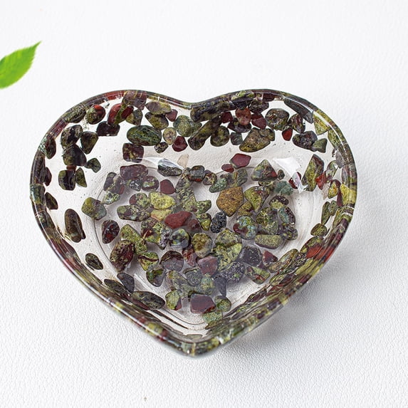 Easter Yard Decorations Heart Shaped Resin Bowls Transparent Bowl With Beautiful Patterns New, Gray