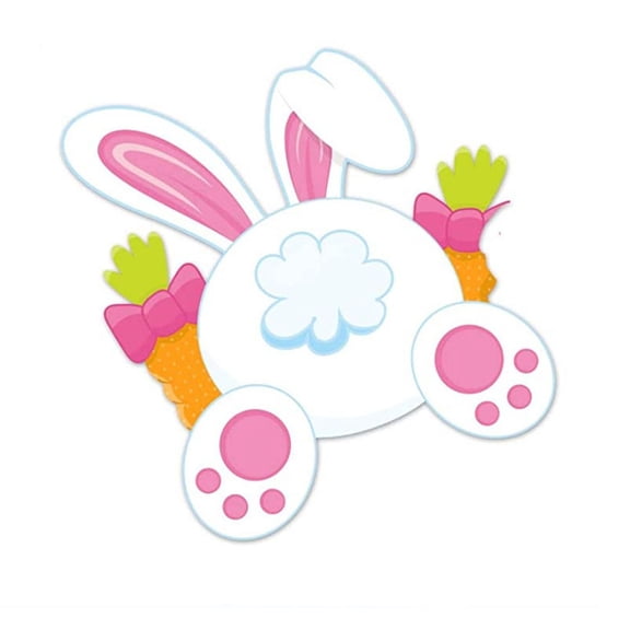 Easter Yard Decorations Peeping Bunny Fence Sign – Cute PVC Outdoor Yard Stake for Garden, Lawn, Porch and Easter Party Decor