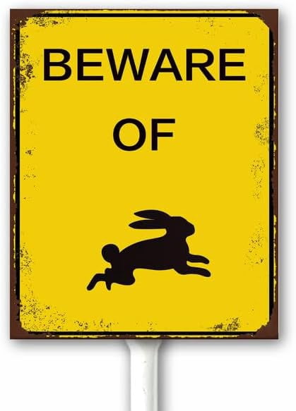 Easter Yard Decorations Rabbit Bunny Yard Sign, Beware of Bunny, 4.6