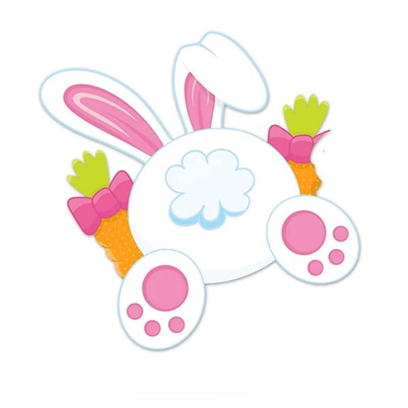 Easter Yard Plug Decorations Easter Fence Peeker Bunny Eggs Peeking Garden Yard Signs Funny DIY Outdoor Decorations Happy Fence for Holiday Garden (B)