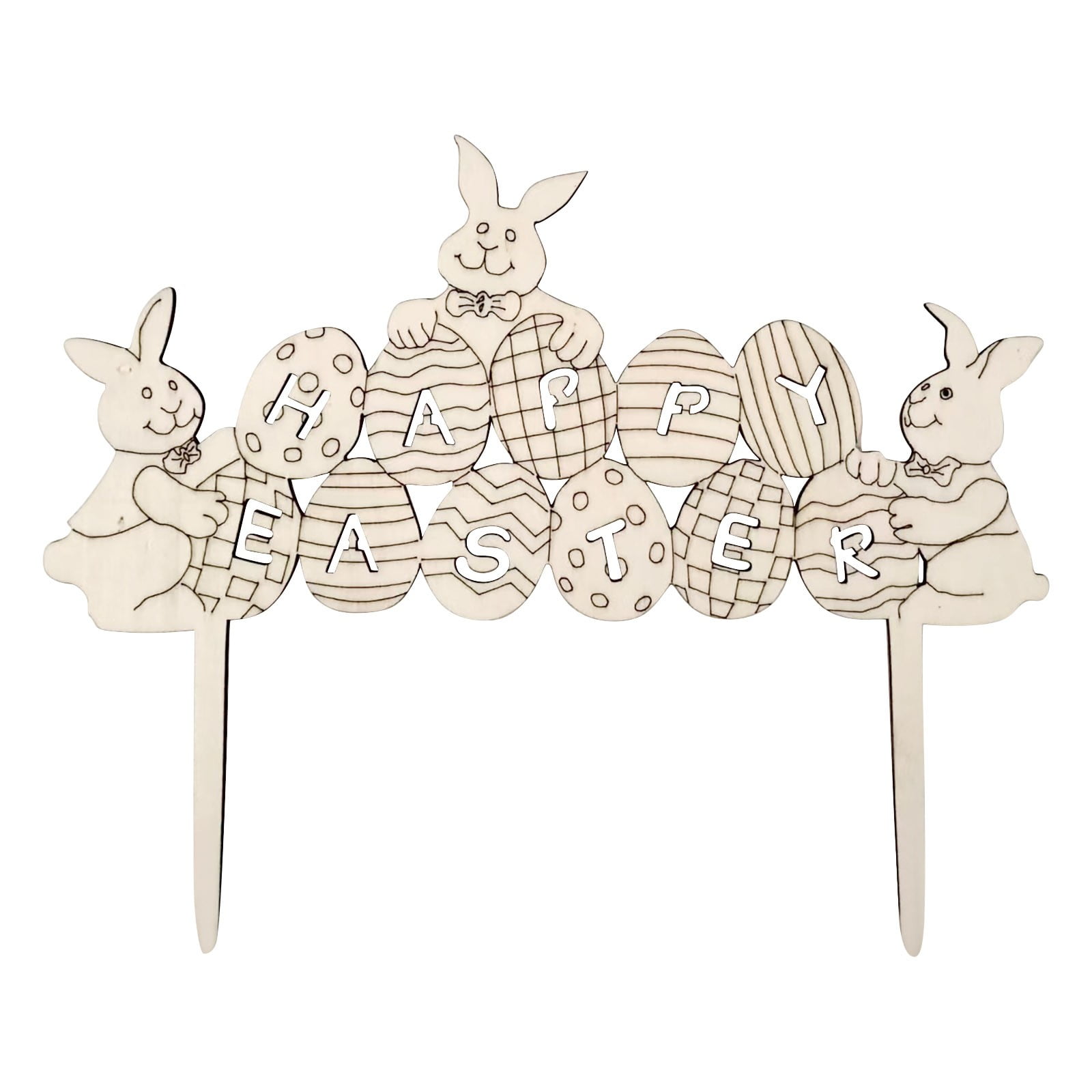 Easter Yard Sign Stakes Outdoor Decorations Easter Bunny Egg Sign For