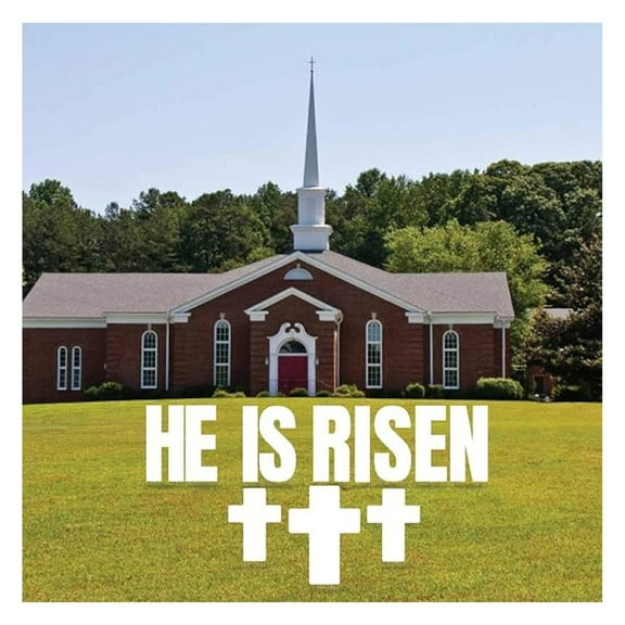 Easter Yard Signs - He is Risen Outdoor Lawn Decorations, 24 Inch Religious Easter Display with Stakes, Spring Holiday Garden Decor